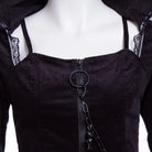 RNG Women's Grunge Lace Splice Jacket with Hood Black