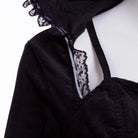 RNG Women's Grunge Lace Splice Jacket with Hood Black