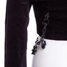 RNG Women's Grunge Lace Splice Jacket with Hood Black