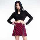 RNG Women's Grunge Plaid Pleated Skirt