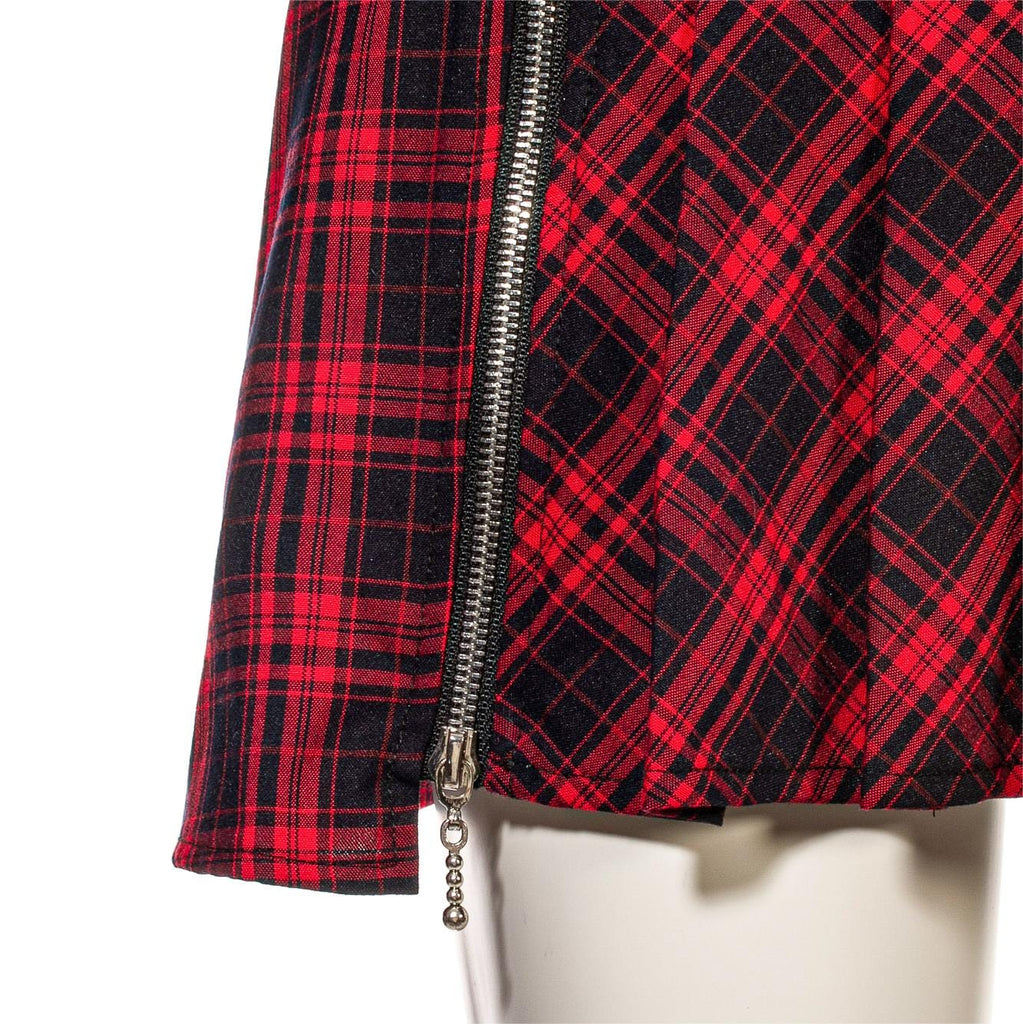 RNG Women's Grunge Plaid Pleated Skirt