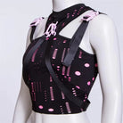 RNG Women's Grunge Ripped Straps Splice Bustier