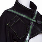 RNG Women's Grunge Stand Collar Straps Short Jacket Green