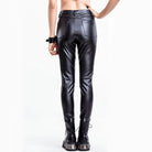 RNG Women's Punk Contrast Color Faux Leather Leggings