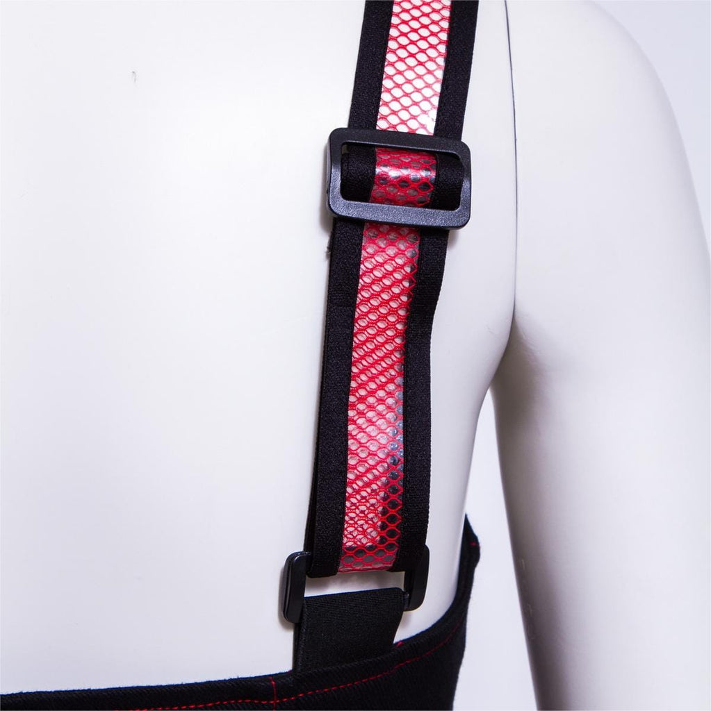 RNG Women's Punk Double Color Mesh Splice Vest Red