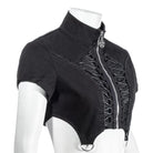 RNG Women's Punk Stand Collar Irregular Crop Top