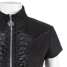 RNG Women's Punk Stand Collar Irregular Crop Top