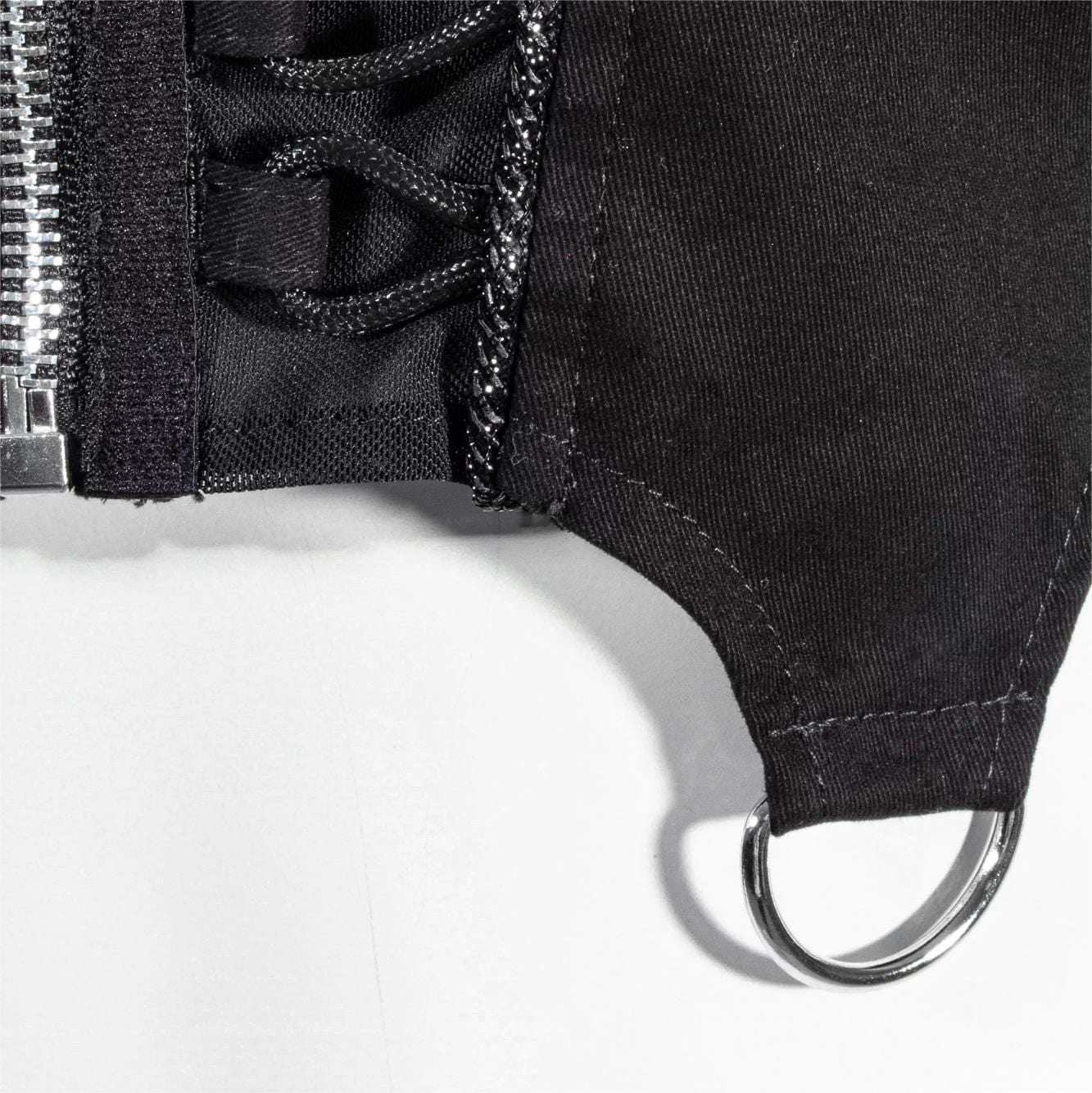 RNG Women's Punk Stand Collar Irregular Crop Top