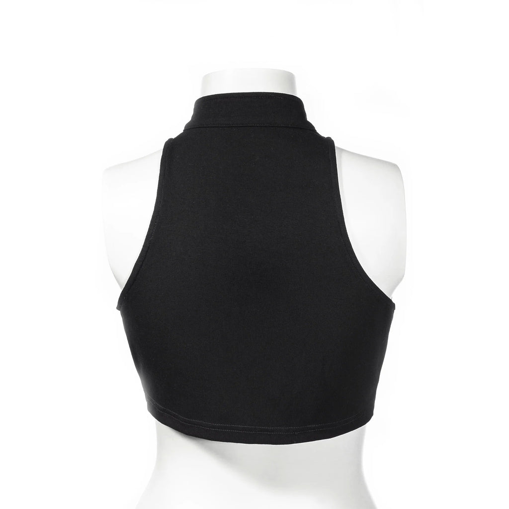 RNG Women's Punk Stand Collar Zipper Bustier