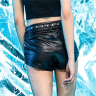 RNG Women's Punk Strappy Faux Leather Shorts