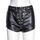 RNG Women's Punk Strappy Faux Leather Shorts