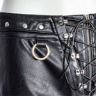 RNG Women's Punk Strappy Faux Leather Shorts