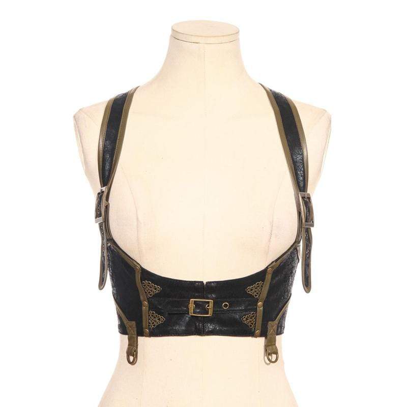 RQ-BL Gothic Lace and Buckle Bustier