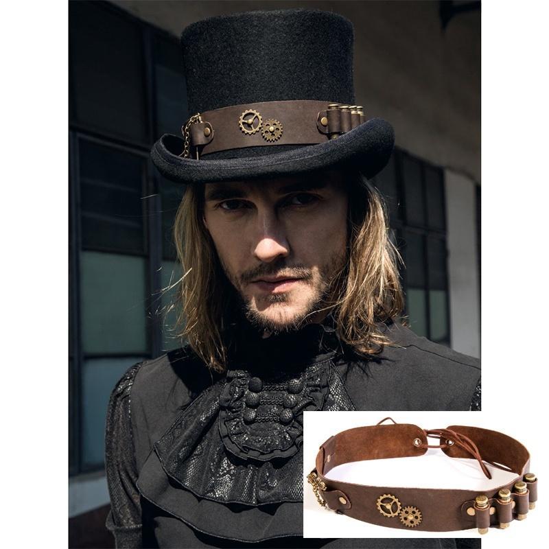 Men's Steampunk Bullet Faux Leather HatWear