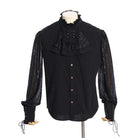 Men's Vintage Lace Sleeved Shirt With Detatchable Necktie