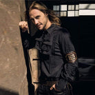 RQ-BL Men's Vintage Punk Shirt with Attached Jabot