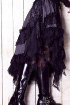 Retro Net and lace Multilayered Asymmetric Skirt
