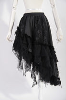 Retro Net and lace Multilayered Asymmetric Skirt