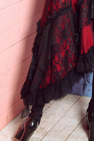 Retro Net and lace Multilayered Asymmetric Skirt
