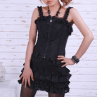 RQ-BL Short Frilled Steampunk Skirt