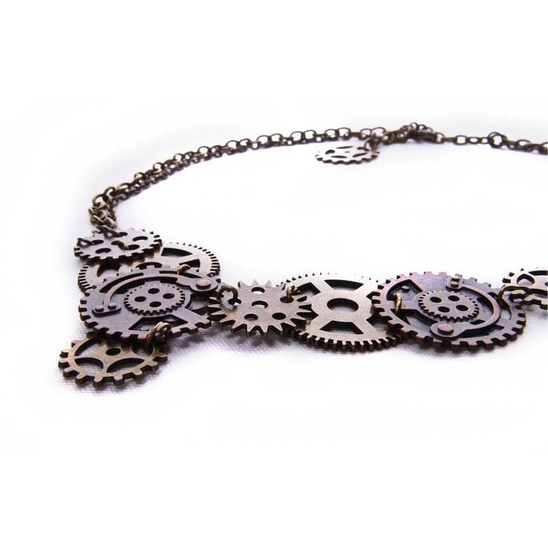 RQ-BL Steampunk Clock Part Necklace