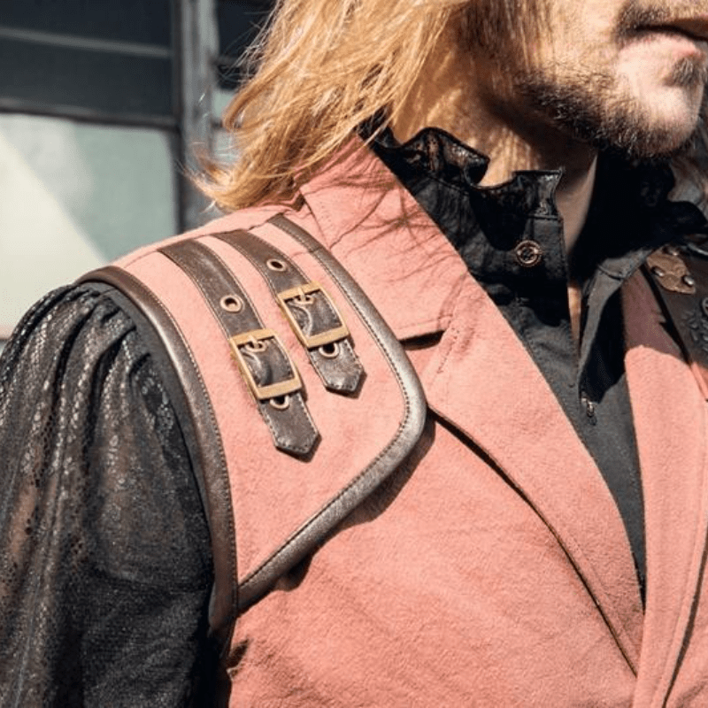 RQ-BL Steampunk Leather Accent Explorer Vest