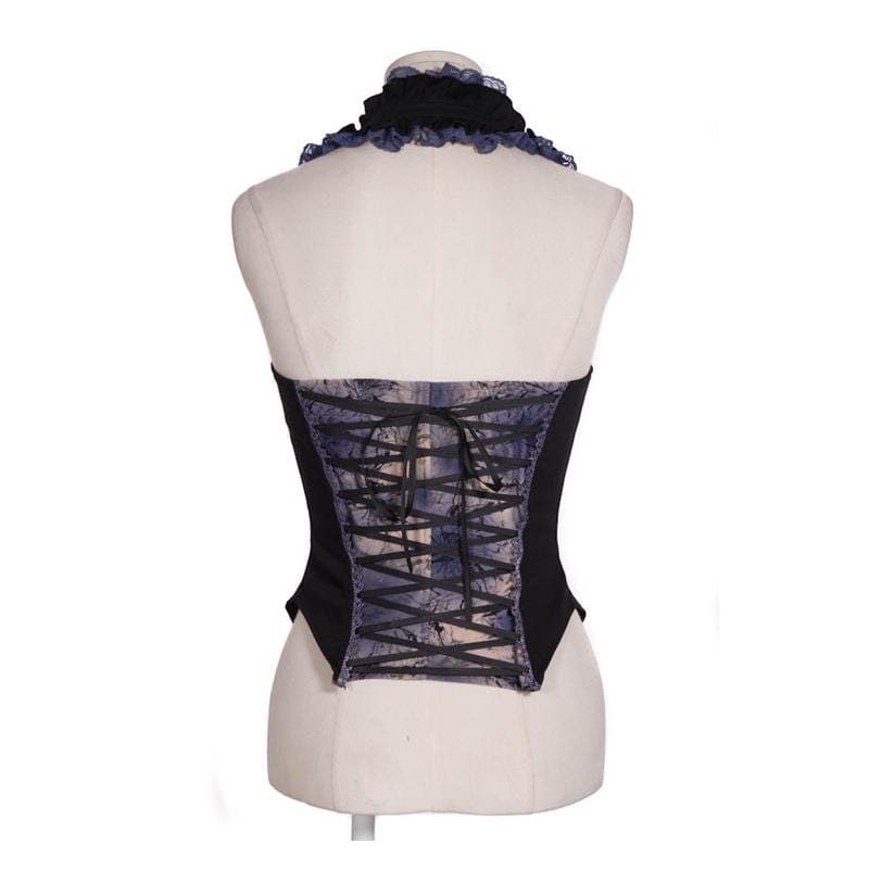 RQ-BL Steampunk Leather Corset  Top