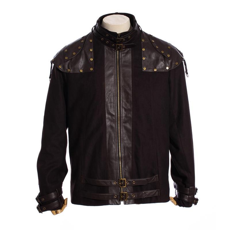 Steampunk Leather Epaulet Jacket