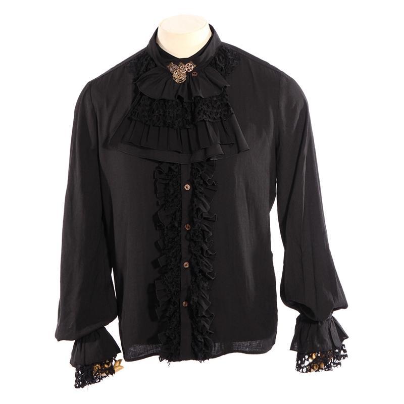 Steampunk Ruffled Shirt With Necktie