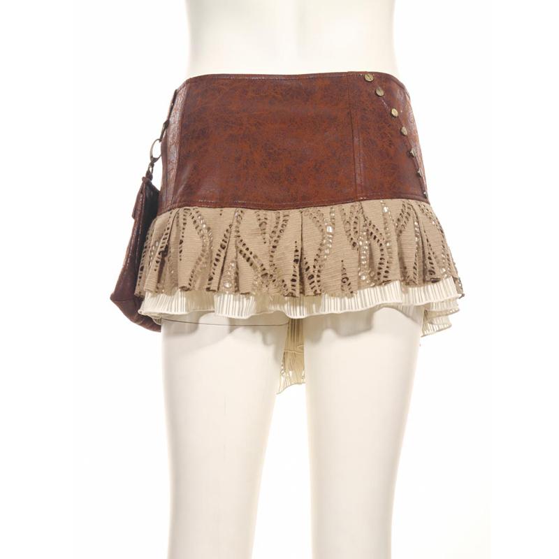 RQ-BL Steampunk short Wraparound Skirt With Pouch