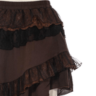 Women's Assymmetrical Net and Lace Frilled Steampunk Skirt