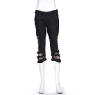 Women's Faux Leather and Lace Steampunk Crop Pants