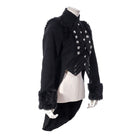 RQ-BL Women's Steampunk Faux Fur Splice Swallow-tailed Jacket