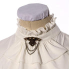 RQ-BL Women's Steampunk Lace Hem Ruffled Shirt with Neckwear