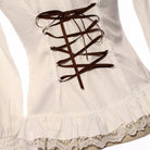 RQ-BL Women's Steampunk Lace Hem Ruffled Shirt with Neckwear