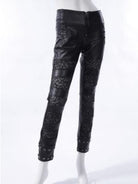 RQ-BL Women's Steampunk Lace Splice Rivets Pants