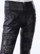 RQ-BL Women's Steampunk Lace Splice Rivets Pants