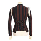 RQ-BL Women's Steampunk Leather Striped Vest
