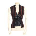 RQ-BL Women's Steampunk Leather Striped Vest