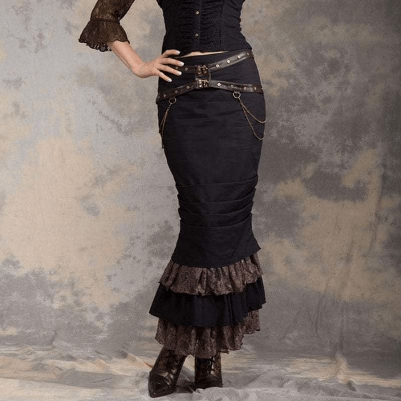 RQ-BL Women's Steampunk Mermaid Skirt