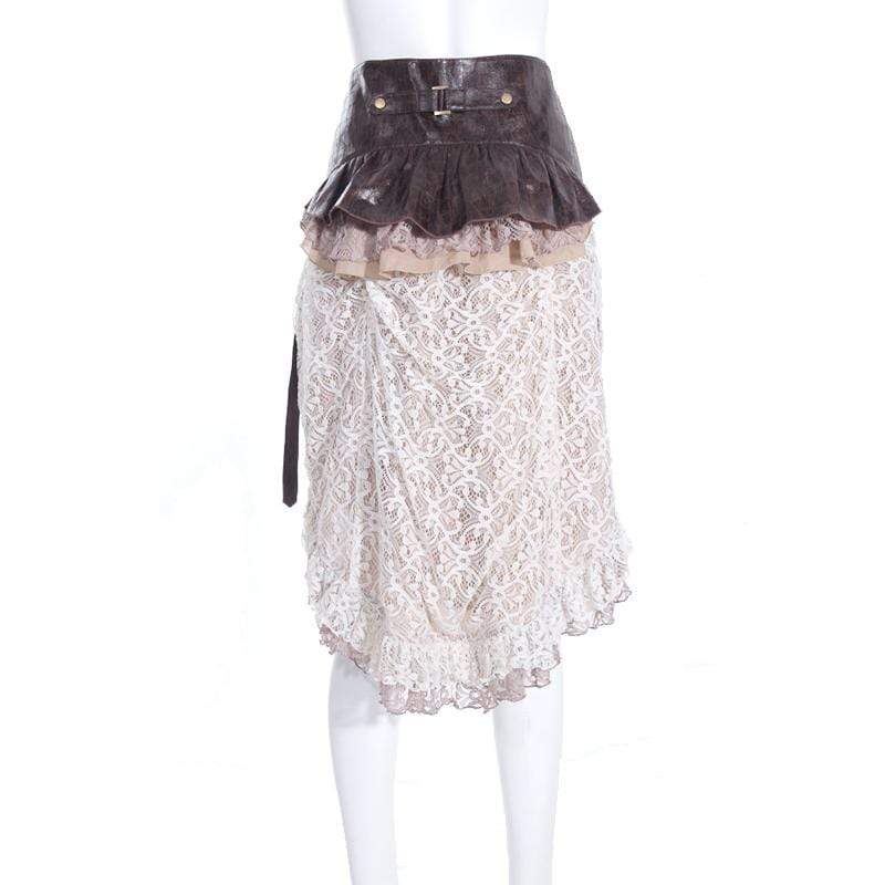 Women's Steampunk Peplum Skirt With Belt