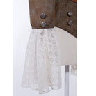 RQ-BL Women's Steampunk Toned Horn Sleeved Splice Zipper Shirt